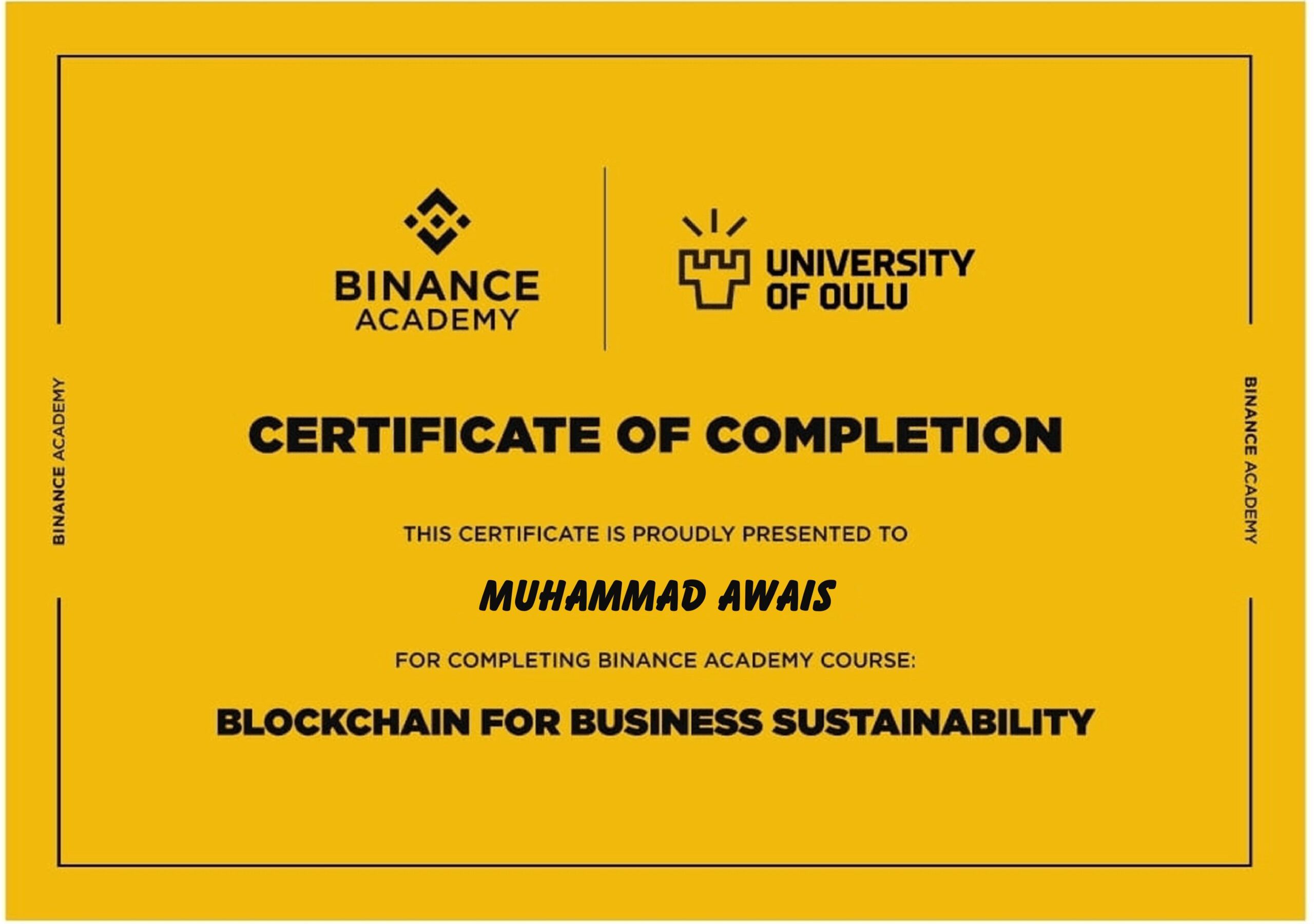 Binance Academy certification